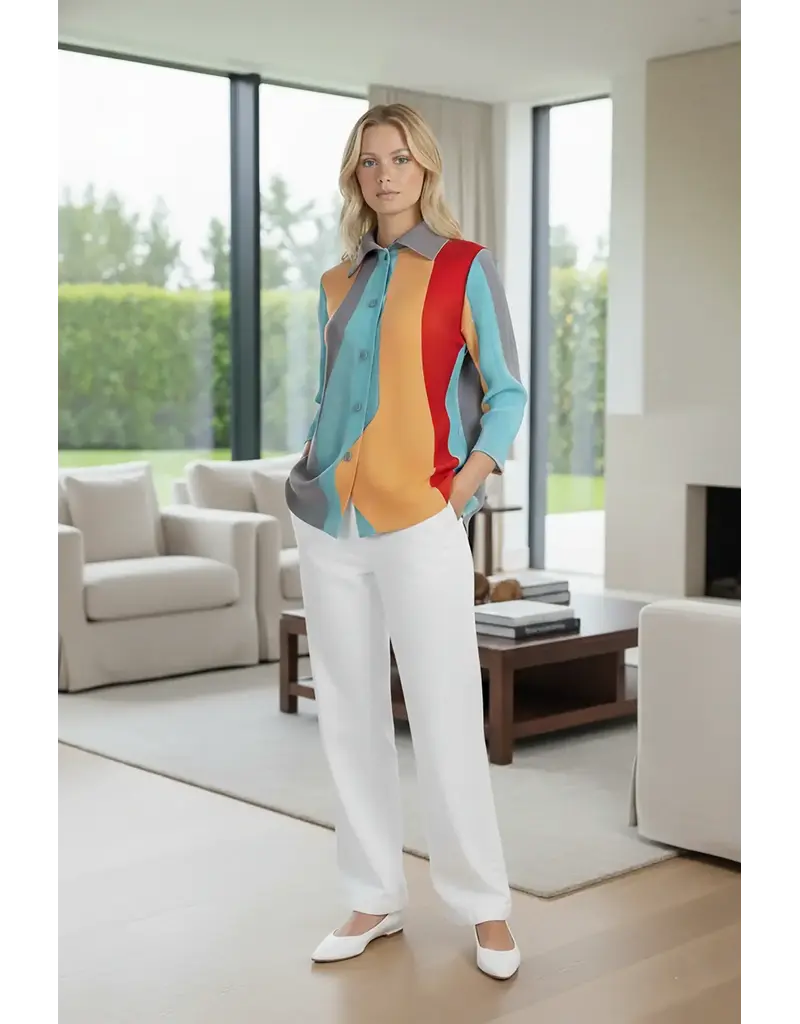 Wild Cosmos Lilly Flow Crystal Pleats Shirt O/S