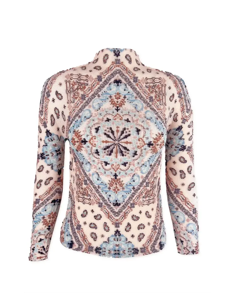Wild Cosmos Ariana Kilim Pleated 3D Honycomb top LS Neutral Mix O/S