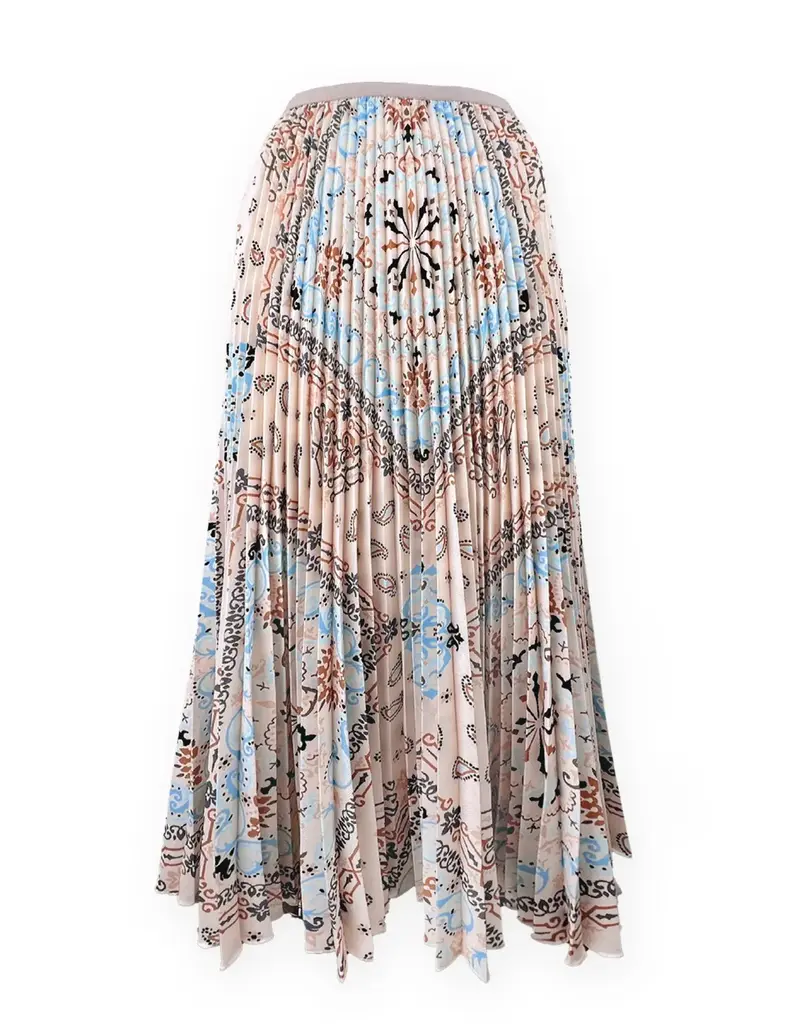 Wild Cosmos Ariana Pleated Maxi Skirt Neutral mix O/S