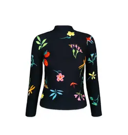 Wild Cosmos Daisy Floral 3D honeycomb Texture Top LS Floral top O/S