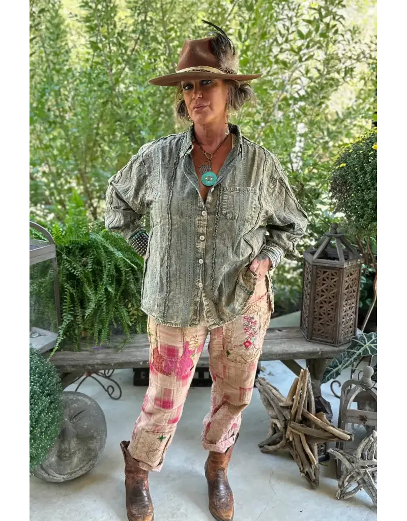 Jaded Gypsy Star Gazing Top Vint moss