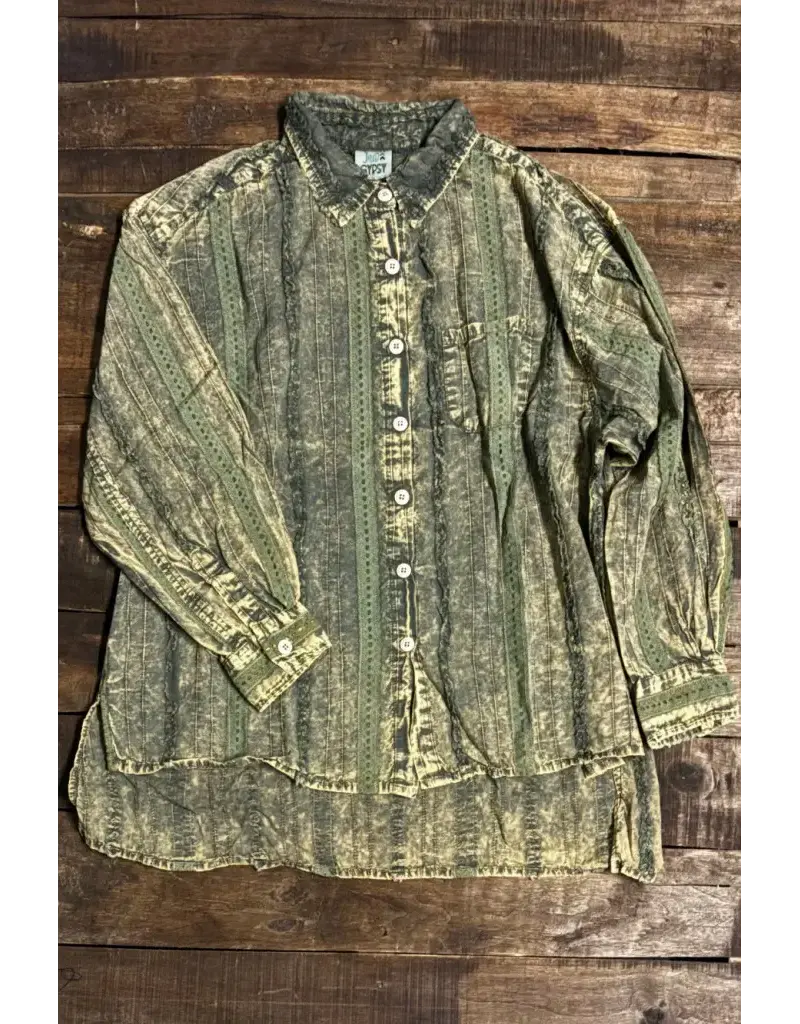 Jaded Gypsy Star Gazing Top Vint moss