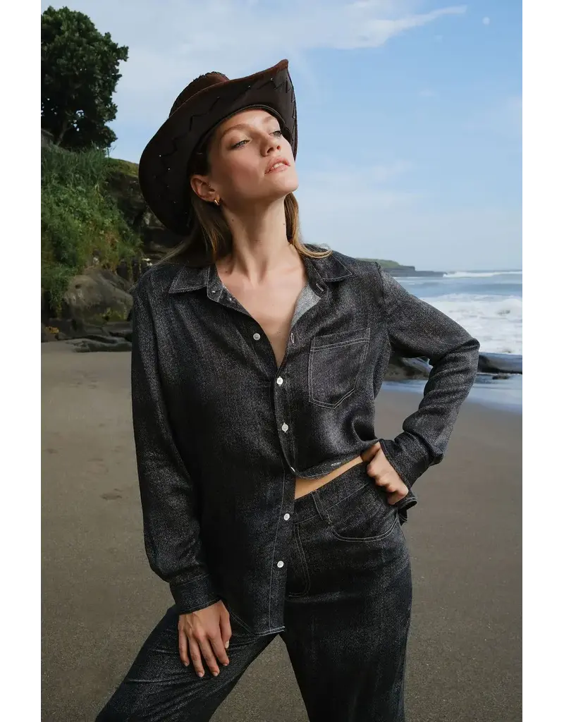Anaphe Austin Long Sleeve denim shirt black