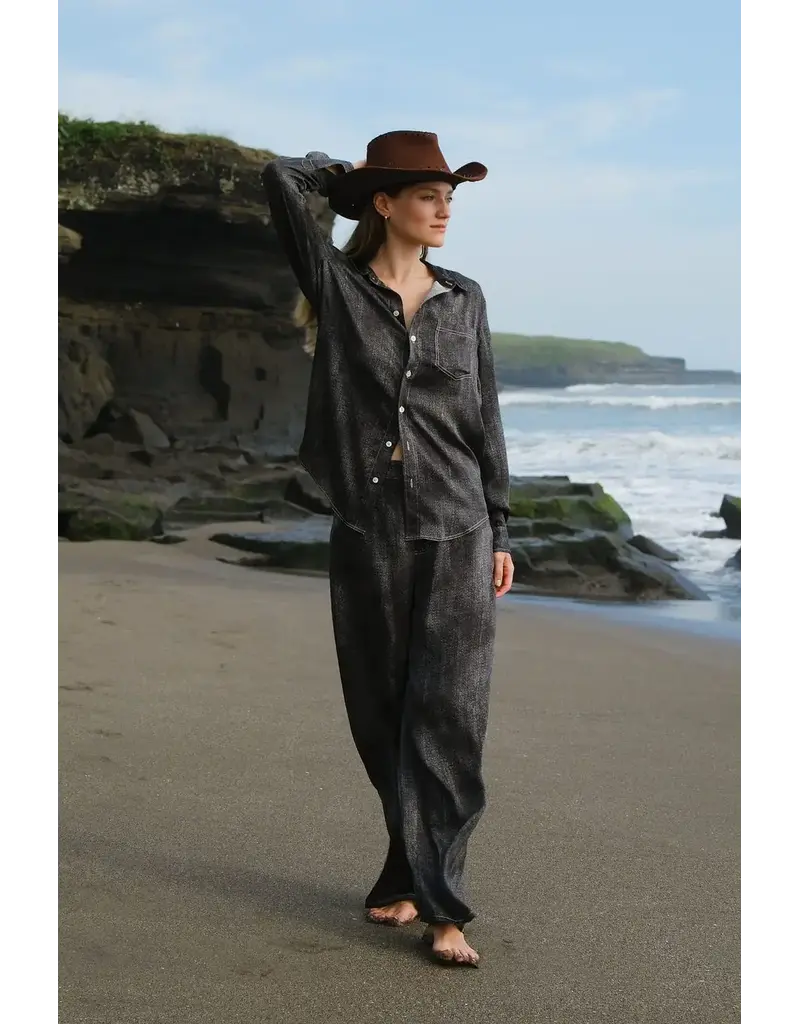 Anaphe Austin Long Sleeve denim shirt black