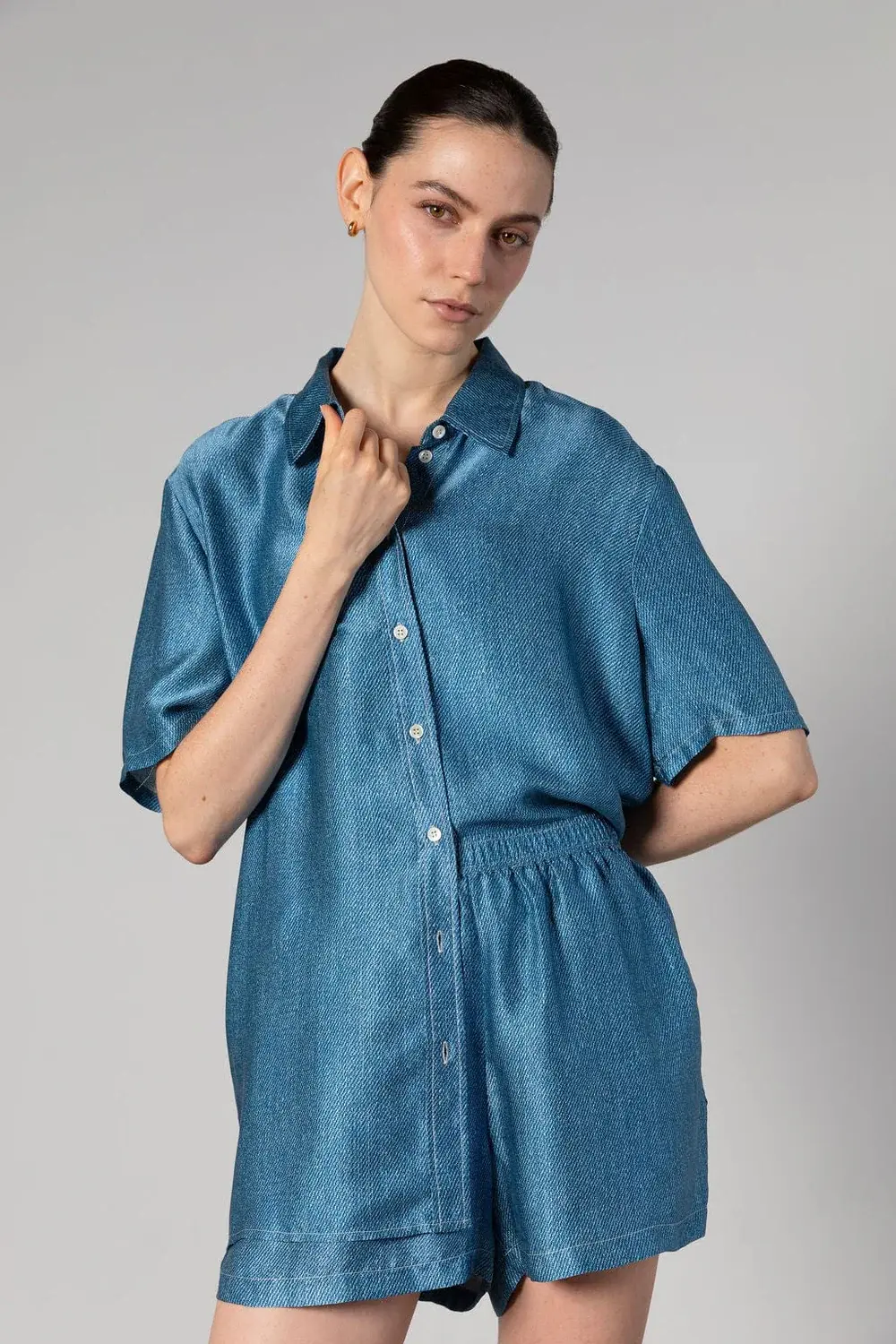 Anaphe Daily Short Sleeve Silk Shirt