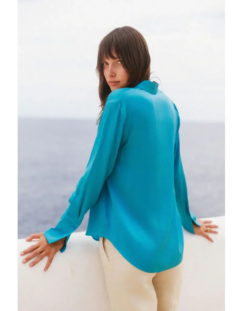 Catherinegee Daria French Cuff Silk Blouse
