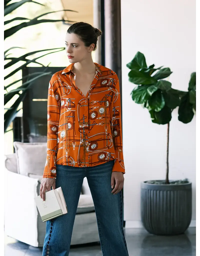 Catherinegee Daria French Cuff Silk Blouse