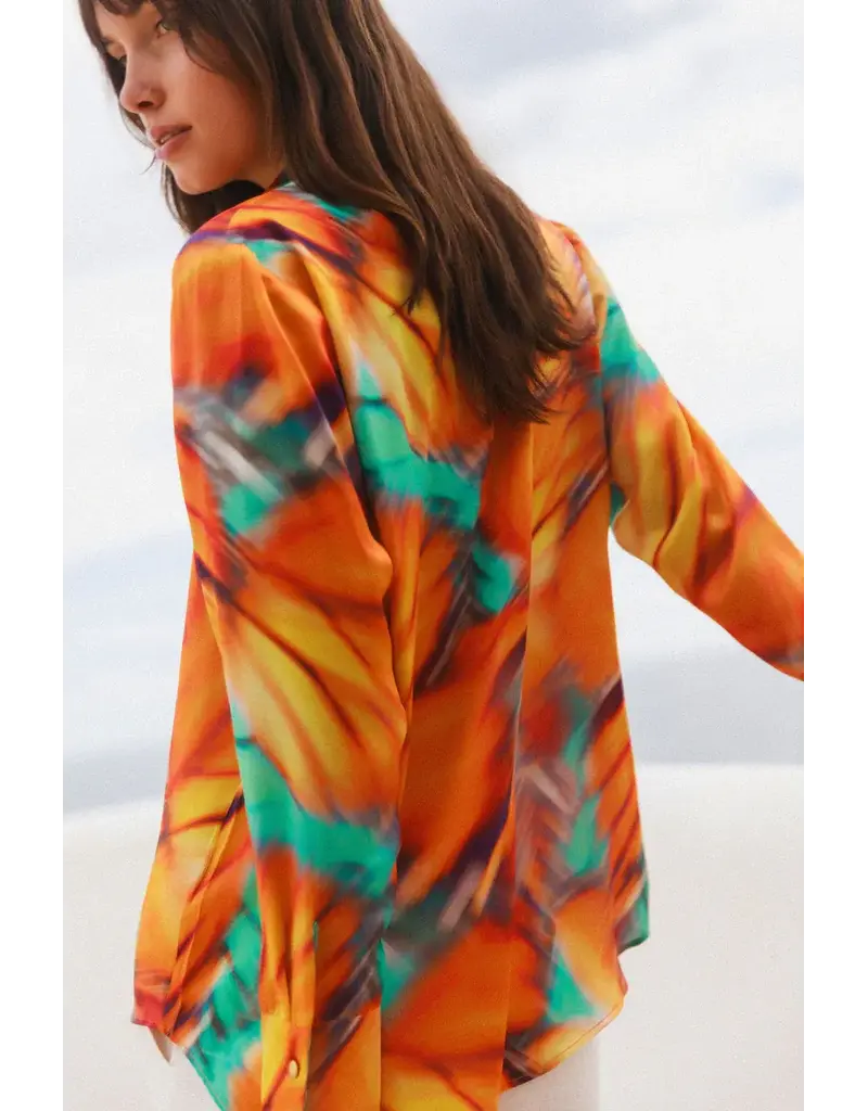 Catherinegee Daria French Cuff Silk Blouse