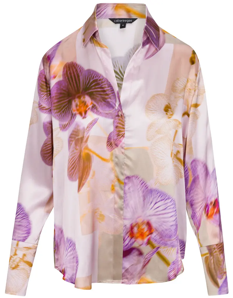 Catherinegee Daria French Cuff Silk Blouse