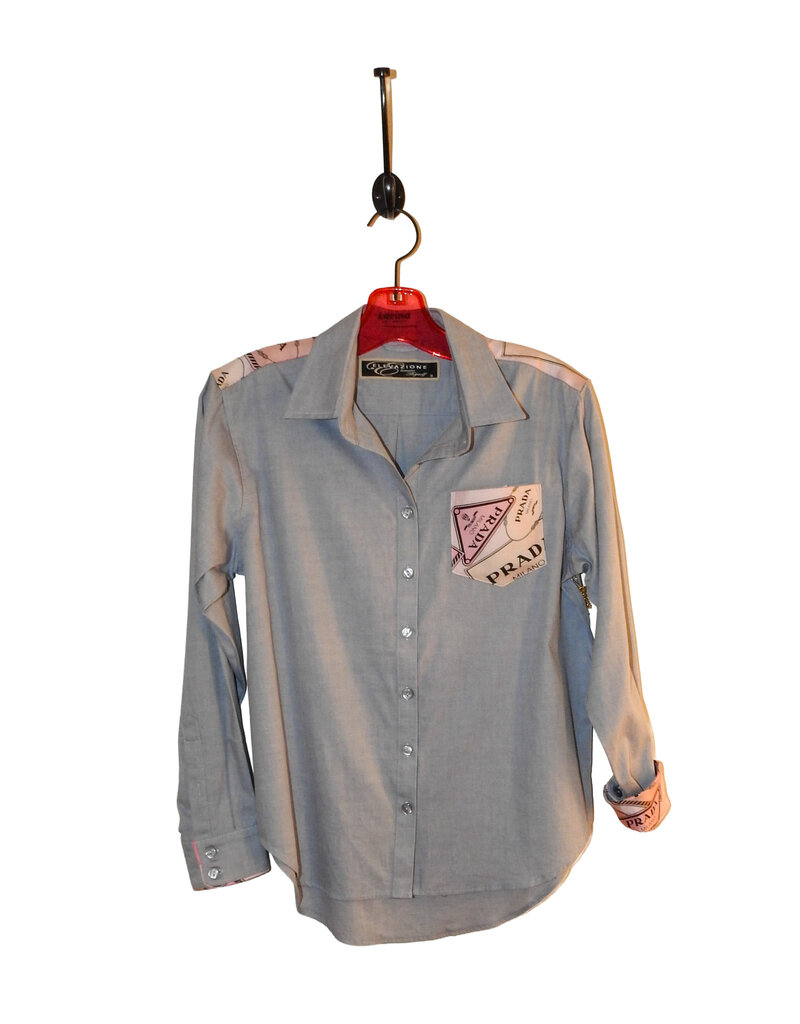 Elevazione Shirt with Designer Scarf Accent