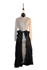 Sarah Majors Art SM Black Silk Skirt w/Peplum, hand felted habutai silk