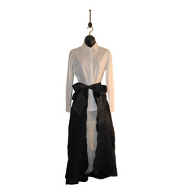 Sarah Majors Art SM Black Silk Skirt w/Peplum, hand felted habutai silk
