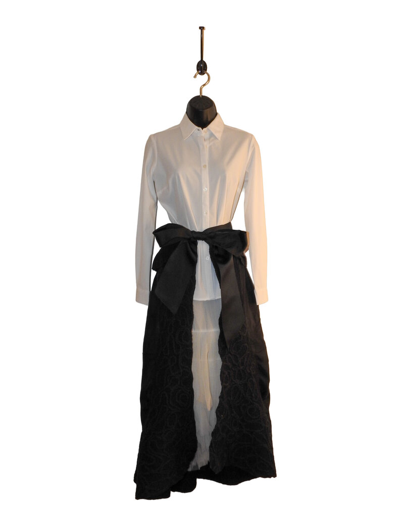 Sarah Majors Art SM Black Silk Skirt w/Peplum, hand felted habutai silk