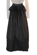 Sarah Majors Art SM Black Silk Skirt w/Peplum, hand felted habutai silk