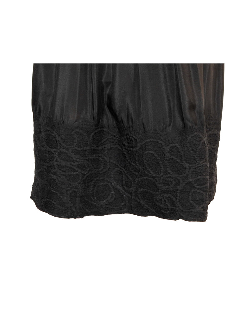 Sarah Majors Art SM Black Silk Skirt w/Peplum, hand felted habutai silk