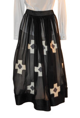 Sarah Majors Art SM Black Silk Organza Skirt w/hand felted /rolled inwood crosses