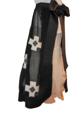Sarah Majors Art SM Black Silk Organza Skirt w/hand felted /rolled inwood crosses