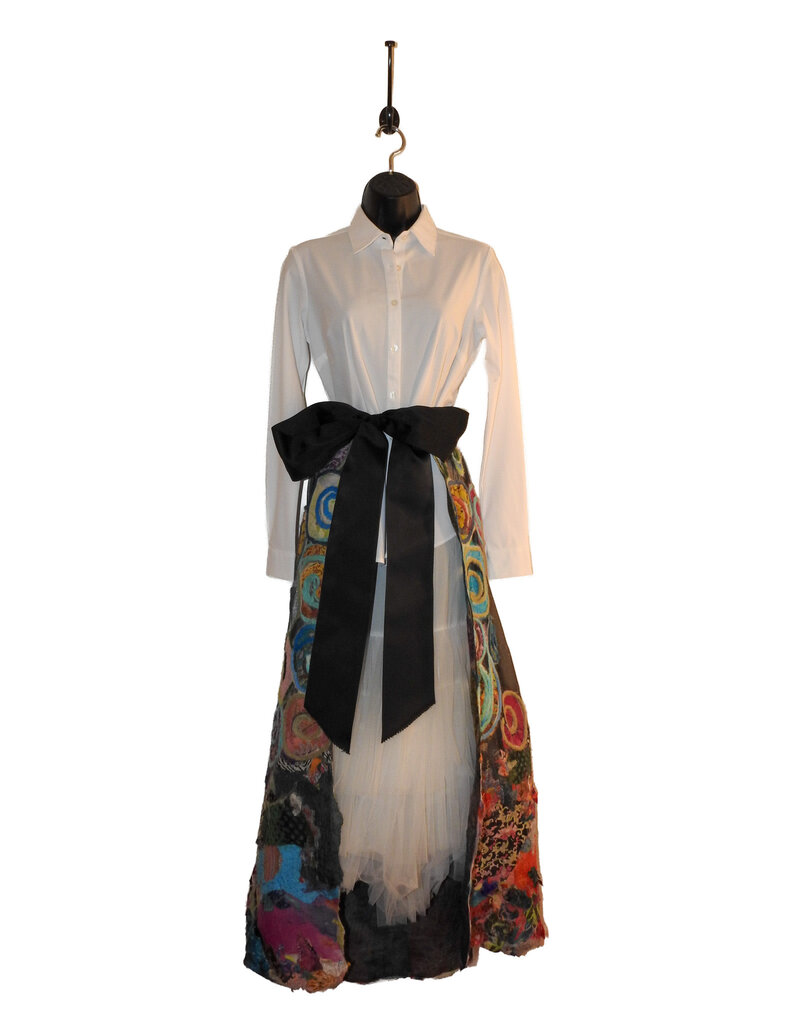 Sarah Majors Art SM-4 Tie-Wrap Skirt Organza, Silk, Merino Wool