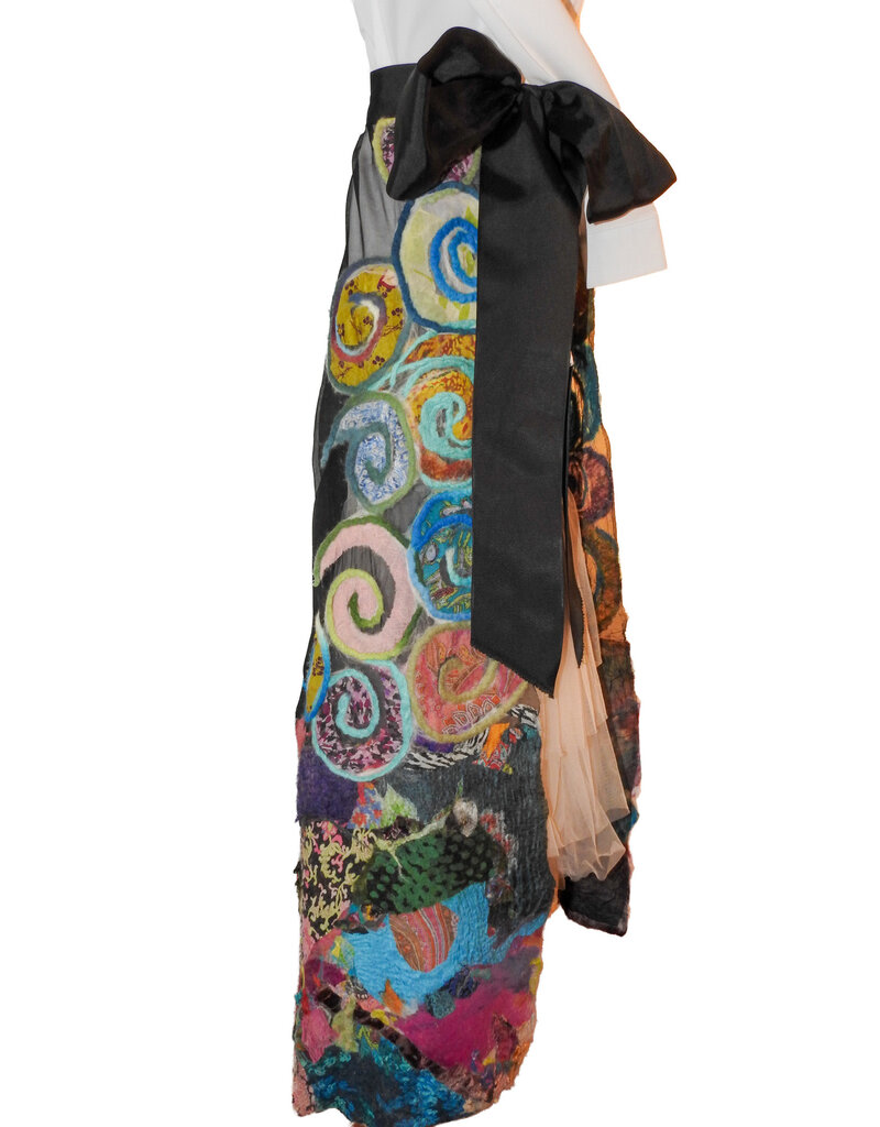 Sarah Majors Art SM-4 Tie-Wrap Skirt Organza, Silk, Merino Wool