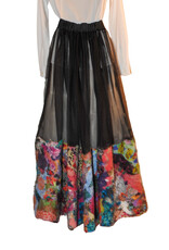 Sarah Majors Art SM-4 Tie-Wrap Skirt Organza, Silk, Merino Wool