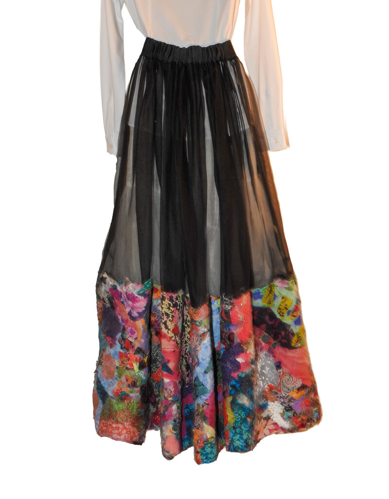 Sarah Majors Art SM-4 Tie-Wrap Skirt Organza, Silk, Merino Wool