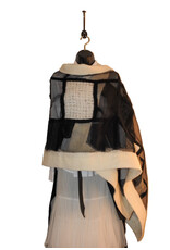 Sarah Majors Art Handmande Blk Silk, Wht Merino Ribbon w/ Pockets