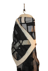 Sarah Majors Art Handmande Blk Silk, Wht Merino Ribbon w/ Pockets