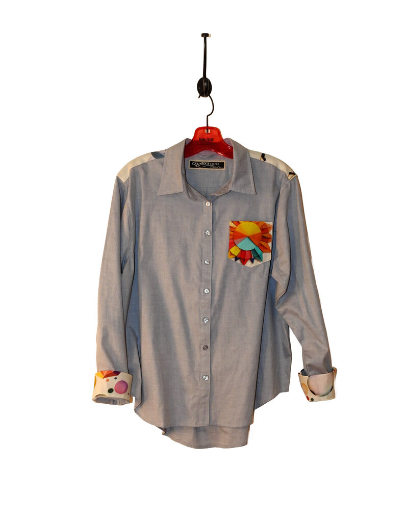 Elevazione Shirt with Designer Scarf Accent