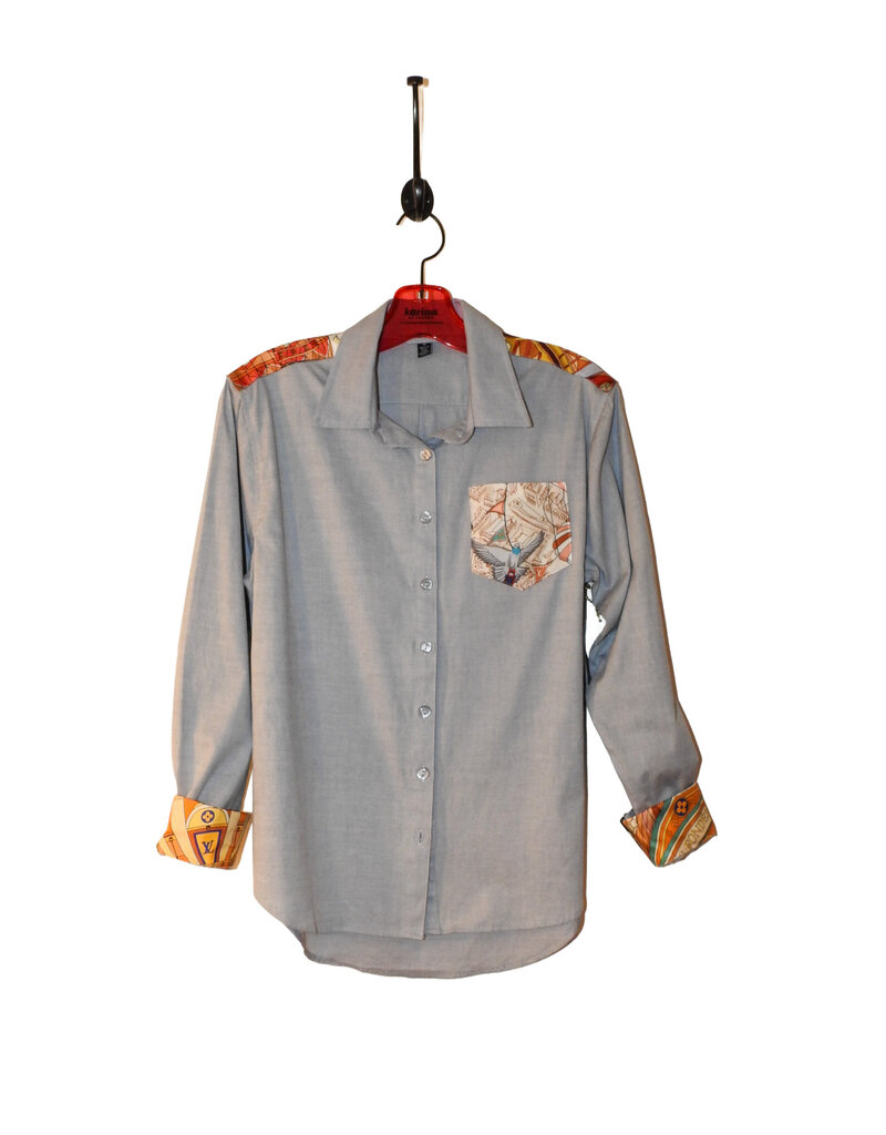 Elevazione Shirt with Designer Scarf Accent