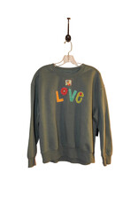 Sue Dreamer SD-181 Handsewn Grn/Blue LOVE Sweatshirt-L
