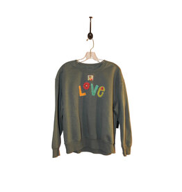 Sue Dreamer SD-181 Handsewn Grn/Blue LOVE Sweatshirt-L