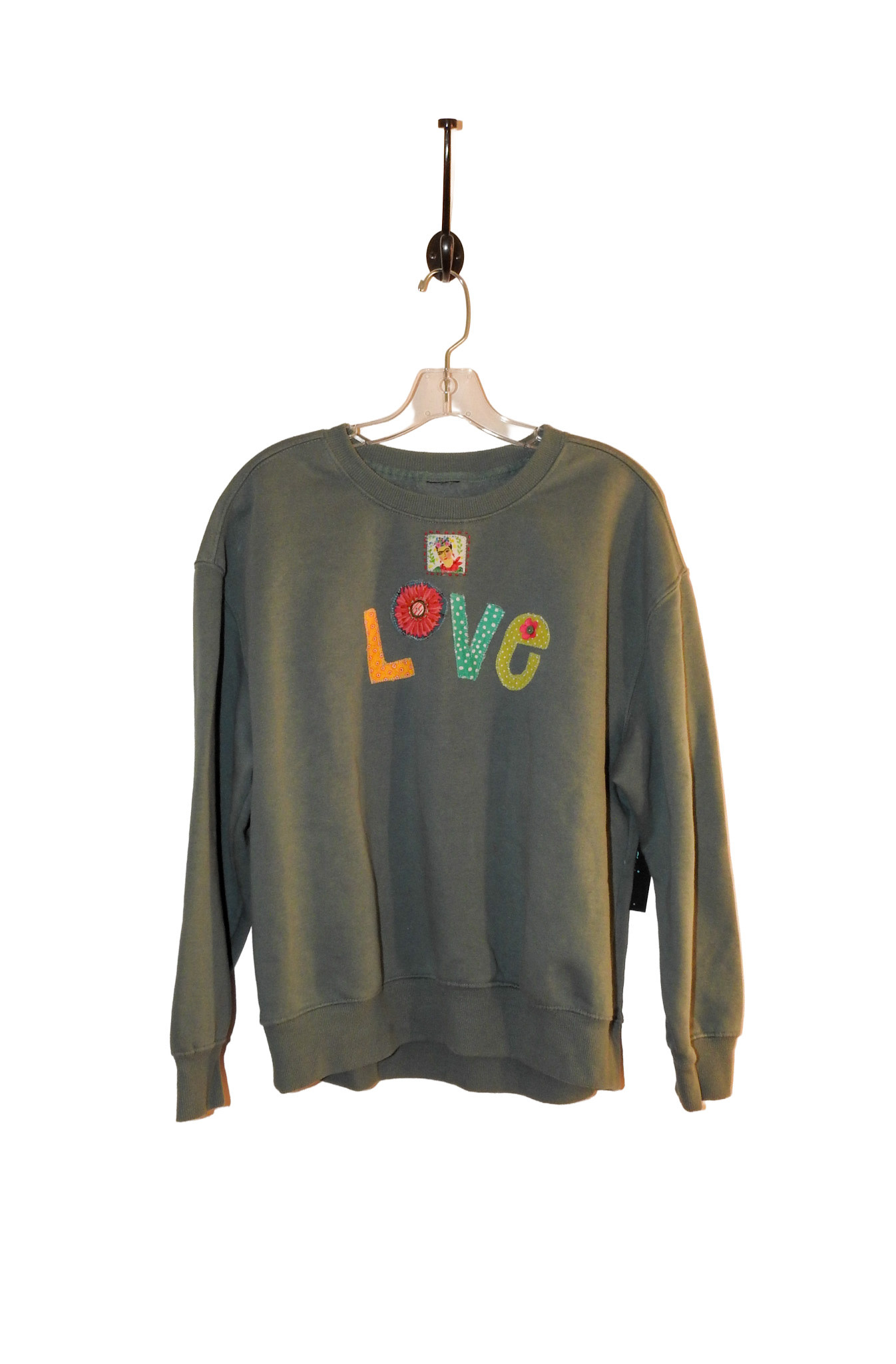 Sue Dreamer SD-181 Handsewn Grn/Blue LOVE Sweatshirt-L