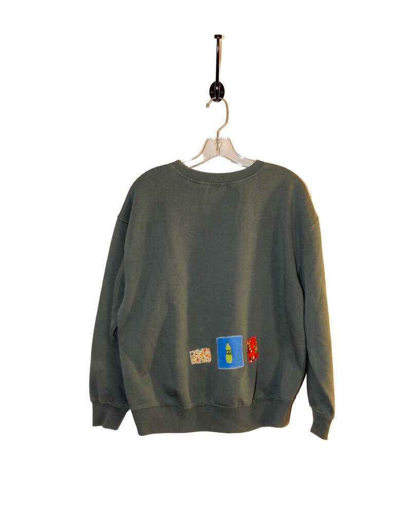 Sue Dreamer SD-181 Handsewn Grn/Blue LOVE Sweatshirt-L