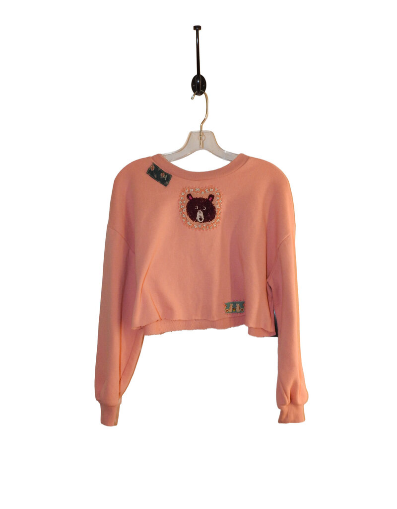 Sue Dreamer SD-176 Handsewn Pink Crop Sweatshirt-Bear S/M
