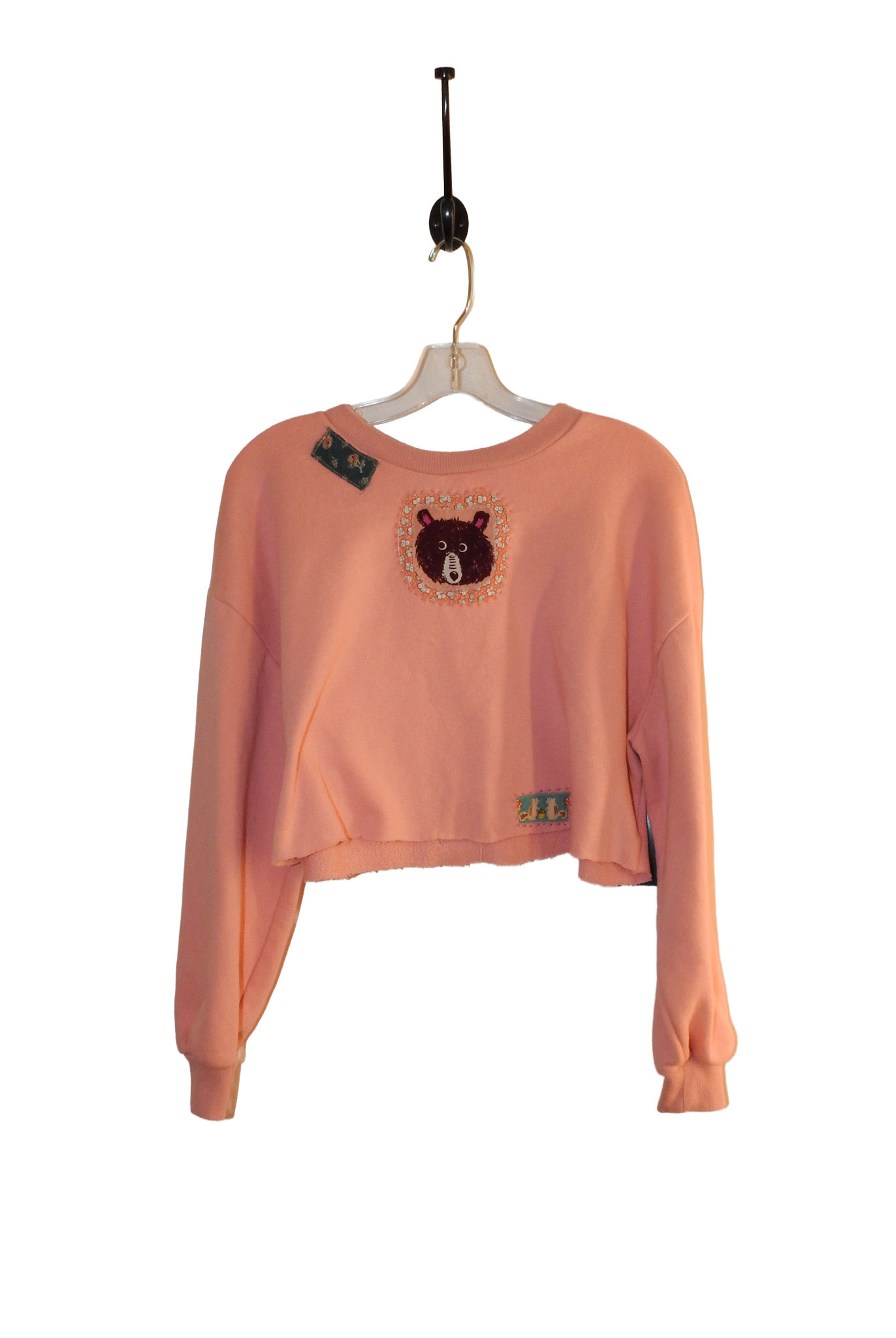 Sue Dreamer SD-176 Handsewn Pink Crop Sweatshirt-Bear S/M