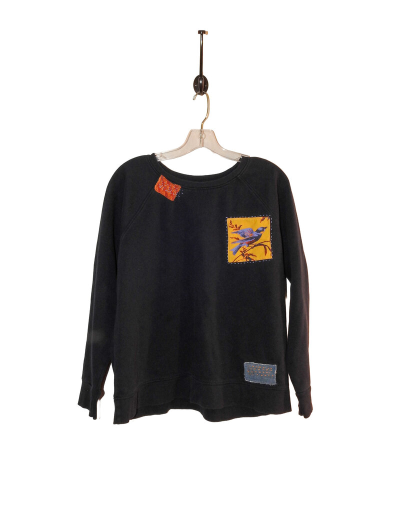 Sue Dreamer SD-180 Handsewn Navy Bird pocket Sweatshirt-L/XL