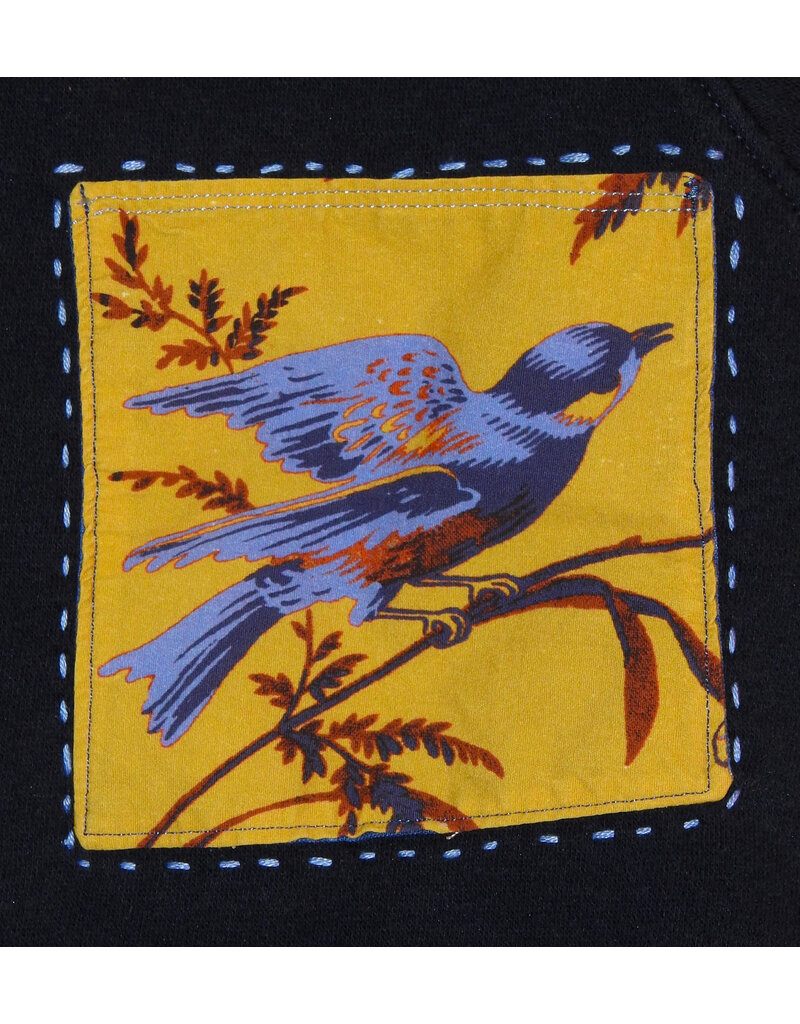 Sue Dreamer SD-180 Handsewn Navy Bird pocket Sweatshirt-L/XL