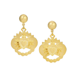 French Kande Immaculate Heart 24K Pltd. Earrings