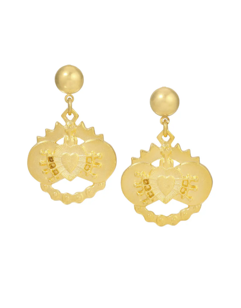 French Kande  Immaculate Heart 24K Pltd. Earrings