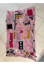 Sarah Majors Art SM Tuxedo Shawl - Pink/Multi Clr Abstract & Felted Merino