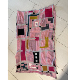 Sarah Majors Art SM Tuxedo Shawl - Pink/Multi Clr Abstract & Felted Merino