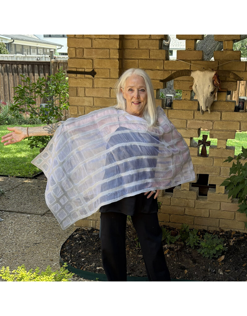 Sarah Majors Art SM Tuxedo Shawl - Soft Gray-Silk & Felted Merino