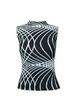 Wild Cosmos Beth infinity line plisse tank blk/wht O/S