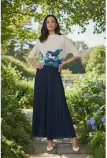 Wild Cosmos Eve Matte Navy Palazzo O/S