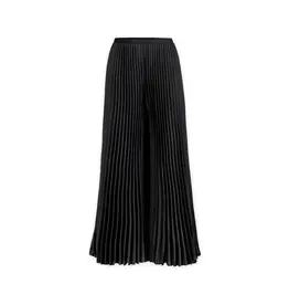 Wild Cosmos Eve Matte Plisse Palazzo Pant Blk OS