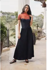 Wild Cosmos Eve Matte Plisse Palazzo Pant Blk OS