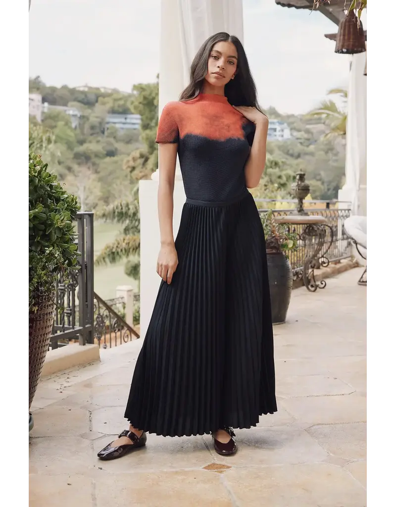 Wild Cosmos Eve Matte Plisse Palazzo Pant Blk OS