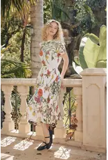 Wild Cosmos Jasmine Blossom Maxi Skirt Cream O/S