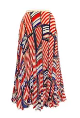 Wild Cosmos Riviera Lines Maxi Skirt Red Mix
