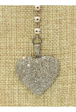 Gildas Gewels N1292C 16"Big Pnd Heart, Blk Enamel-Vntg Chain Necklace